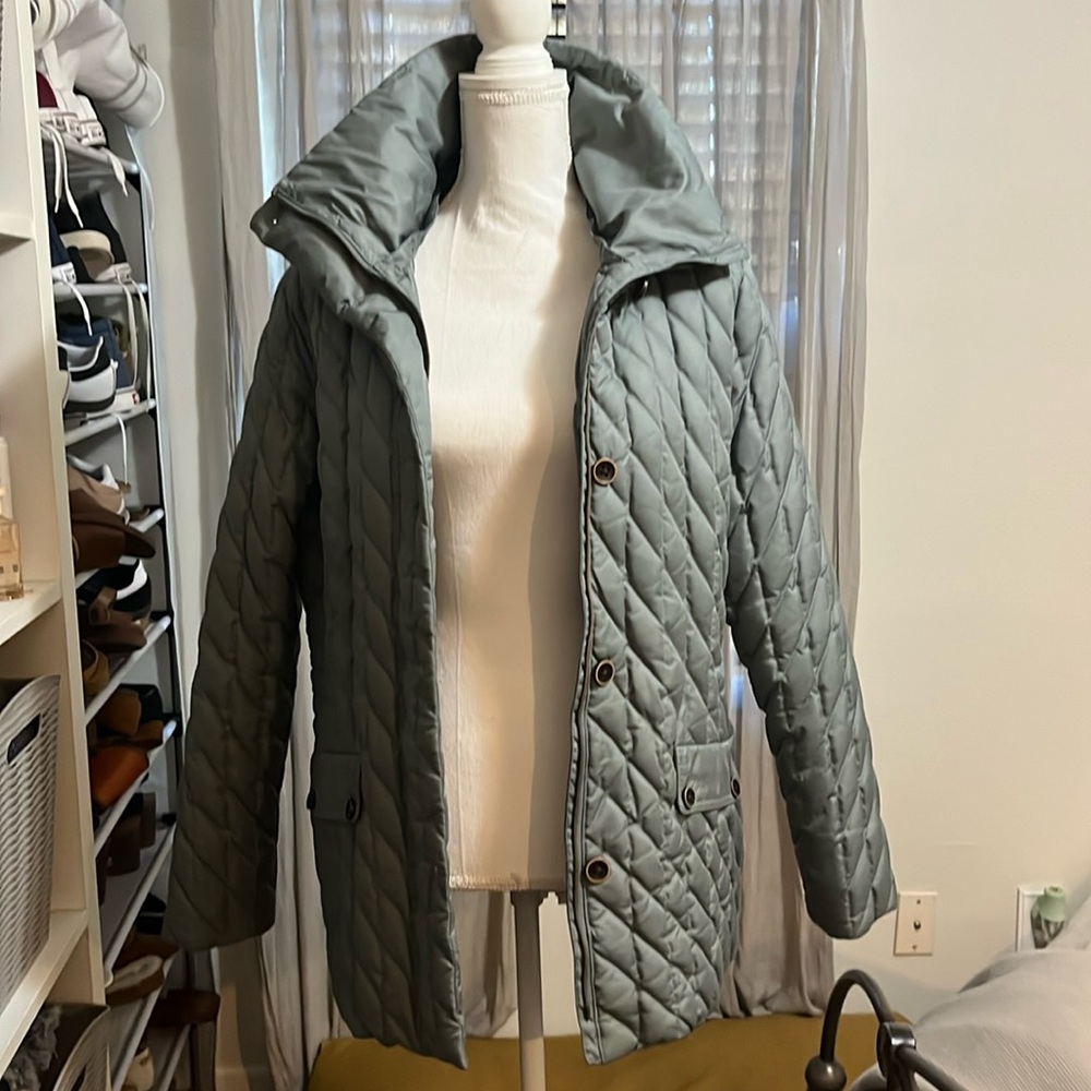 Eddie Bauer Premium Goose Down Winter Coat Size Large Slate Blue